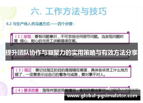 提升团队协作与凝聚力的实用策略与有效方法分享